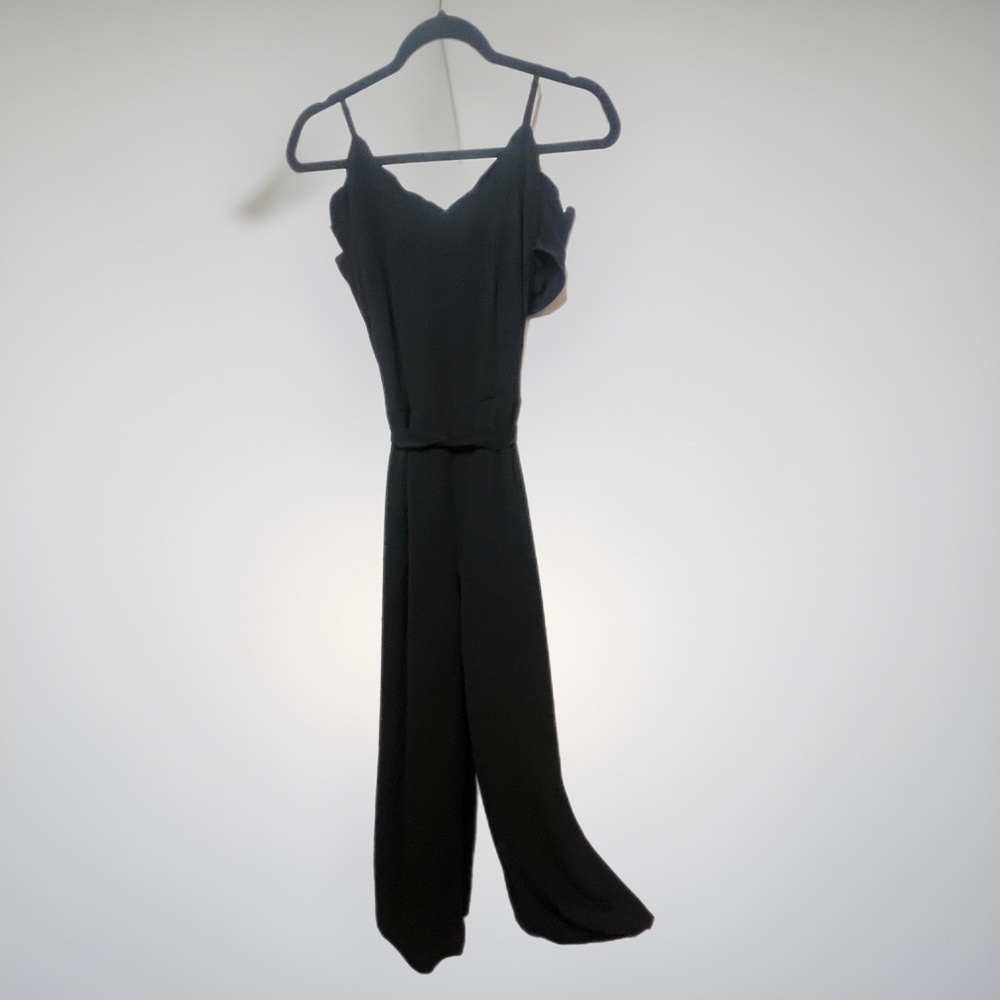 Black wide leg pant suit small